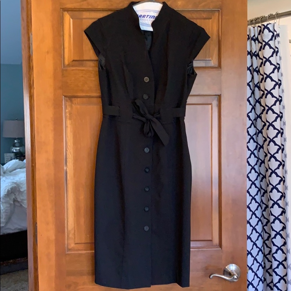 Calvin Klein Black Button Down Career Shirt Dress